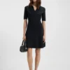 Knitted dress with skipper collar