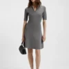 Knitted dress with skipper collar