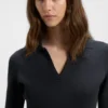 Knitted dress with skipper collar