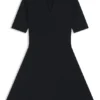 Knitted dress with skipper collar