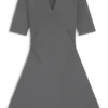 Knitted dress with skipper collar