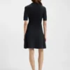Knitted dress with skipper collar