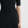 Knitted dress with skipper collar