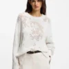 Knitted-pattern sweater in a cotton blend