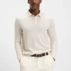 Knitted polo sweater in virgin wool