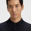 Knitted polo sweater in virgin wool