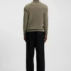 Knitted polo sweater in virgin wool