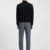 Knitted polo sweater in virgin wool