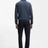 Knitted polo sweater in virgin wool