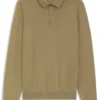 Knitted polo sweater in virgin wool