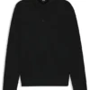 Knitted polo sweater in virgin wool