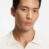 Knitted-silk sweater with Johnny collar
