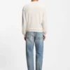 Knitted-silk sweater with Johnny collar