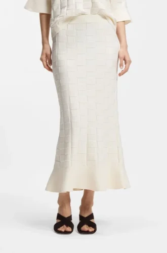 Knitted skirt with check texture