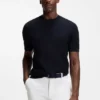 Knitted-structure sweater in cotton