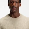 Knitted-structure sweater in cotton