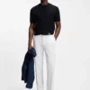 Knitted-structure sweater in cotton