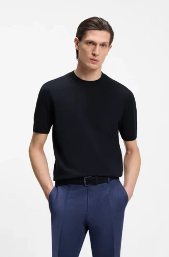 Knitted sweater in virgin wool