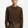 Knitted sweater in wool, silk, and cashmere
