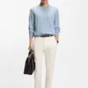 Knitted sweater in wool, silk, and cashmere