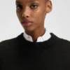 Knitted sweater with embroidered logo