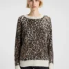 Knitted sweater with leopard jacquard