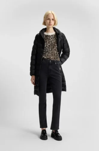 Knitted sweater with leopard jacquard