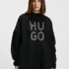 Knitted sweater with sparkling stacked logo