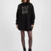 Knitted sweater with sparkling stacked logo
