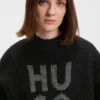 Knitted sweater with sparkling stacked logo