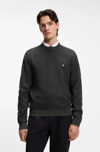 Knitted sweater with stacked logo
