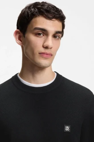 Knitted sweater with stacked logo