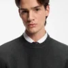 Knitted sweater with stacked logo