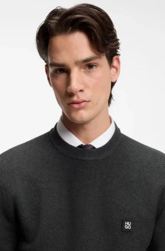 Knitted sweater with stacked logo