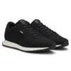 Knitted-upper sneakers with logo flag
