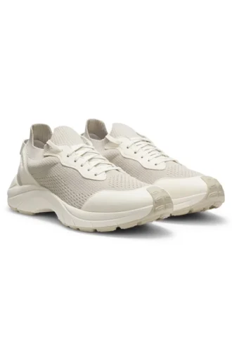 Knitted-upper trainers with embossed logo Knitted-upper trainers with embossed logo