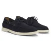 Lace-detail boat shoes in suede