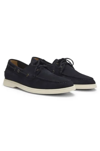 Lace-detail boat shoes in suede