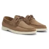 Lace-detail boat shoes in suede