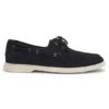 Lace-detail boat shoes in suede