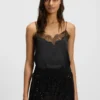 Lace-detail camisole in satin
