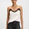Lace-detail camisole in satin