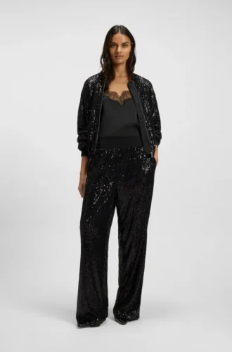 Lace-detail camisole in satin