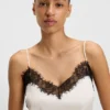 Lace-detail camisole in satin