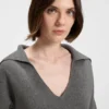 Lace-insert sweater in wool and cashmere