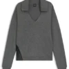 Lace-insert sweater in wool and cashmere