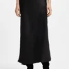 Lace-trim maxi skirt with wrap front