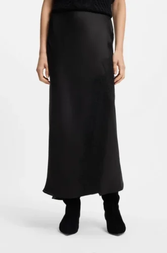 Lace-trim maxi skirt with wrap front Lace-trim maxi skirt with wrap front
