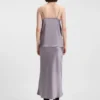 Lace-trim maxi skirt with wrap front