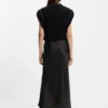 Lace-trim maxi skirt with wrap front